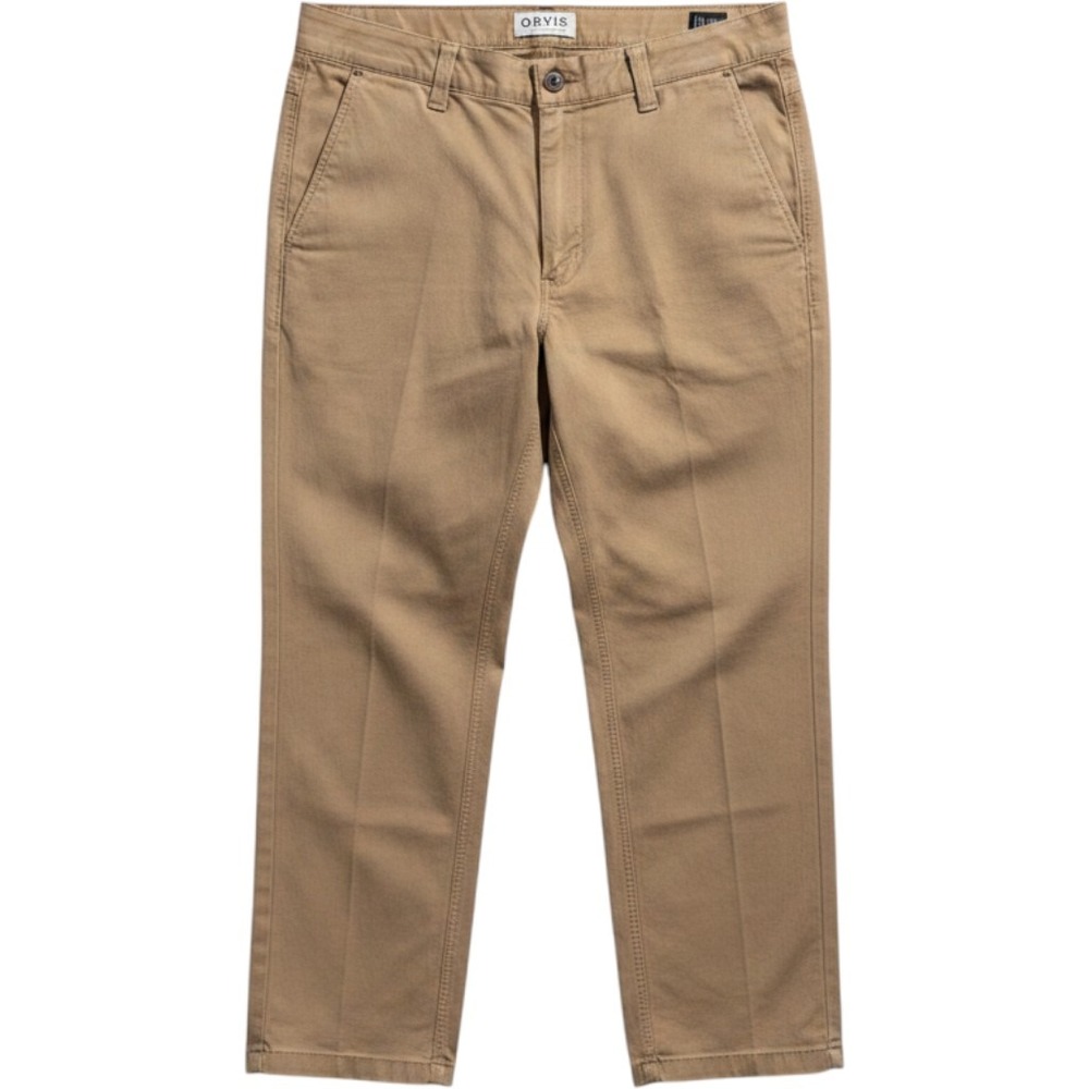 Orvis Mens Tan Khaki Cotton Pants Cinch Back Straight Leg Size 40 Gorpcore work